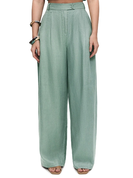 LINEN Брюки женские base, цвет шалфей, фото 3