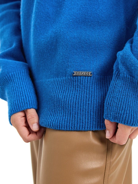 Свитер женский Cashmere&Merino blend oversize, цвет синий ультрамарин, фото 4