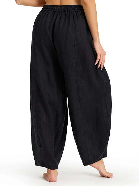 Брюки женские "baggy" серии LINEN, цвет черный, фото 4