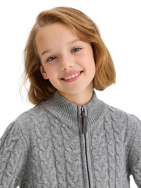 Кофта на молнии Super Fine Merino Wool для девочек, фото 3