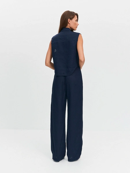 LINEN Брюки женские base, цвет черный, фото 2