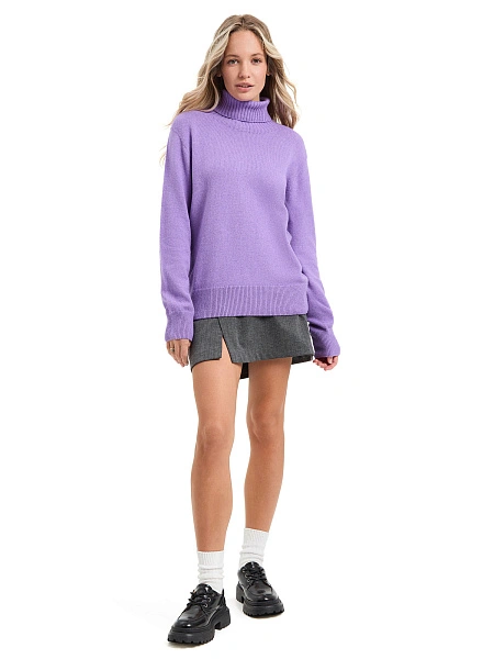 Свитер женский Cashmere&Merino blend oversize, цвет сиреневый, фото 4