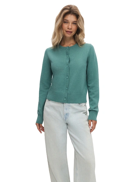 Кардиган на пуговицах, цвет пыльно серо-зеленый, фото 6