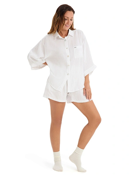 Шорты женские серии LINEN, цвет белый, фото 5