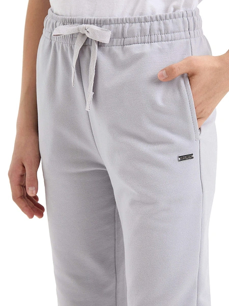 Брюки-джоггеры детские для девочек серии Cotton, цвет светло-серый, фото 3