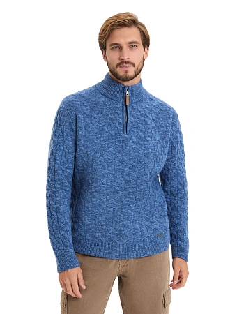 Джемпер мужской с косами, цвет джинс, фото 1