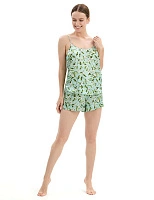 Комплект из шелка Топ + шорты Принт Ягоды