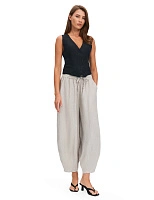 Брюки женские "baggy" серии LINEN Бежево-розовый