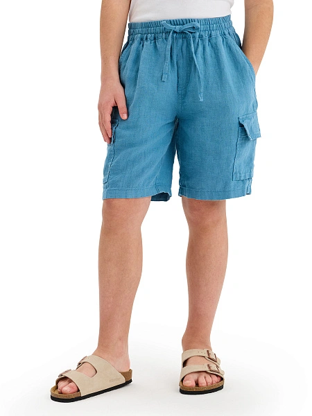 Шорты LINEN с карманами для мальчика, цвет голубой, фото 3