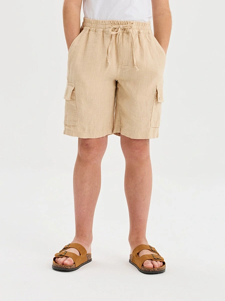 Шорты LINEN с карманами для мальчика, цвет песочный, фото 3