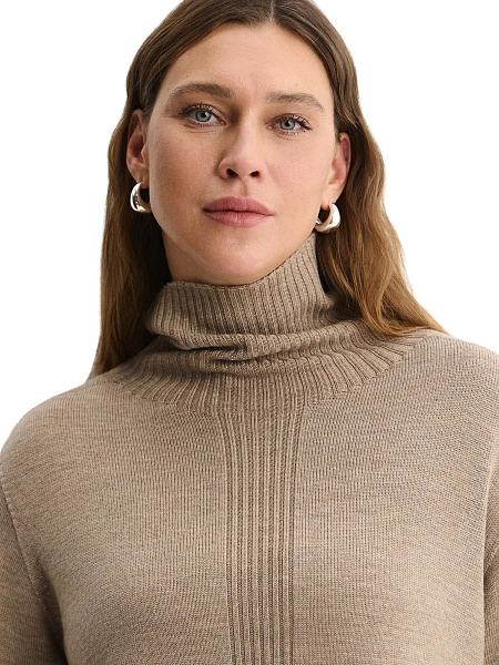 Merino Base Свитер женский, цвет бежевый меланж, фото 3