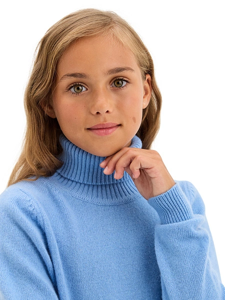 Свитер Merino Base детский для девочек, цвет голубой, фото 3
