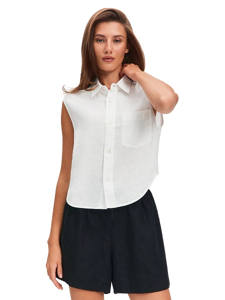 LINEN Шорты женские короткие, цвет черный, фото 1