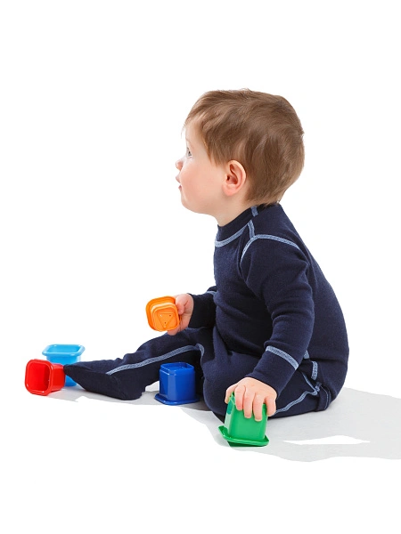 Термофутболка детская с длинным рукавом серии SOFT, цвет синий, фото 2