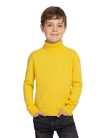 Свитер Cashmere детский для мальчика с высоким воротом Желтый