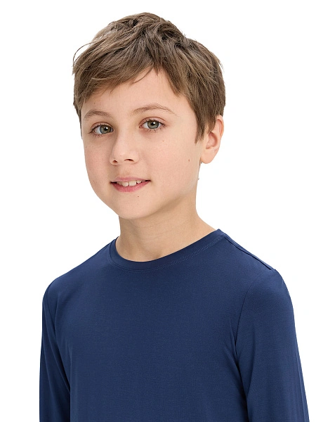 Лонгслив серии Bamboo для мальчика, цвет темно-синий, фото 3