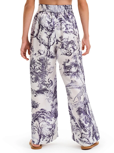 Брюки SILK для девочки прямые, цвет принт светлый toile de jouy, фото 2