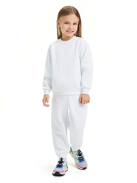 Свитшот детский для девочек ORGANOMICA Cotton, цвет белый, фото 2