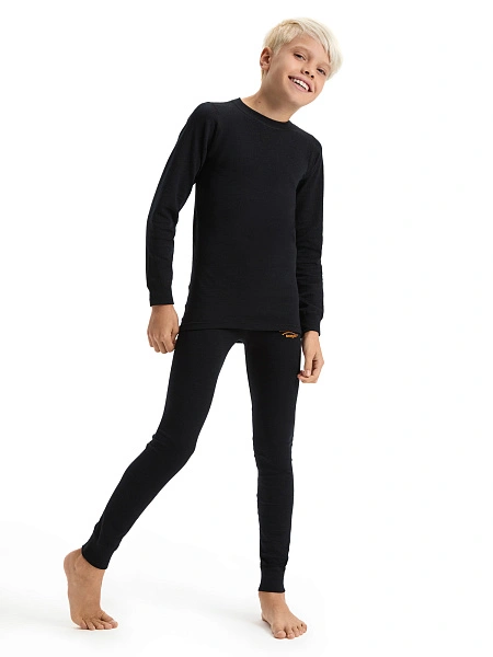 Термобелье кальсоны для мальчиков-подростков серии ACTIVE KIDS, цвет черный, фото 4