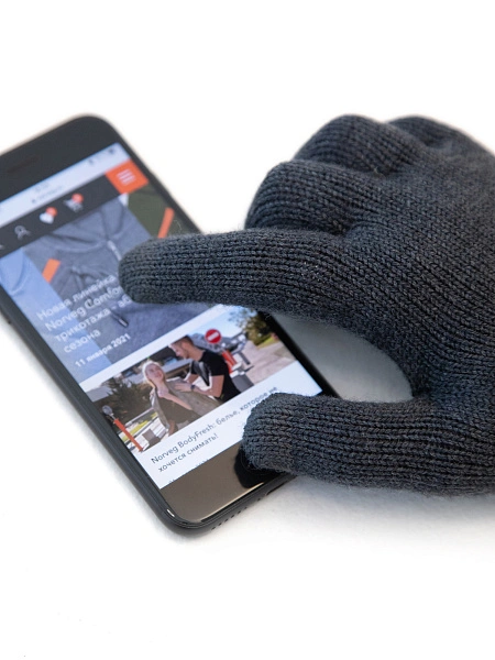 Перчатки детские Merino TEC Touch Screen, цвет антрацит, фото 3