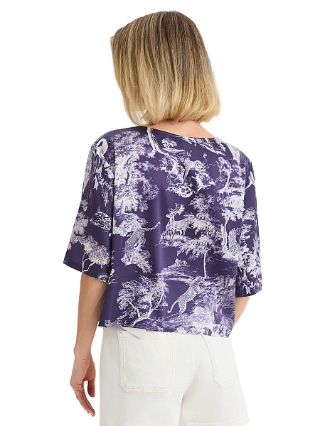 Топ женский серии SILK, цвет принт темный toile de jouy, фото 2