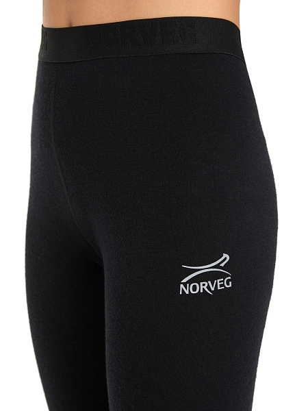 Термолеггинсы детские для девочек-подростков серии SOFT. Знак Woolmark, цвет черный, фото 3