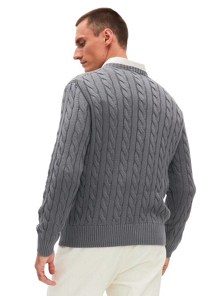 Джемпер Cotton мужской "косы", цвет графитовый, фото 2