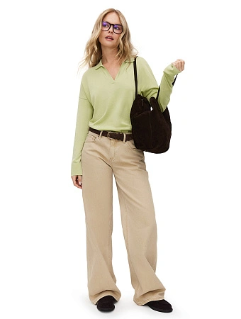 Джемпер-поло женский, цвет бледно-зеленый, фото 1