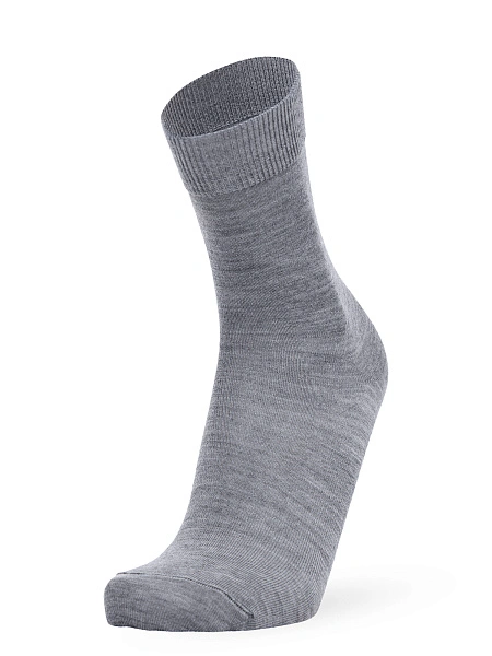 Носки женские из шерсти мериноса серии MERINO WOOL, цвет серый меланж, фото 2