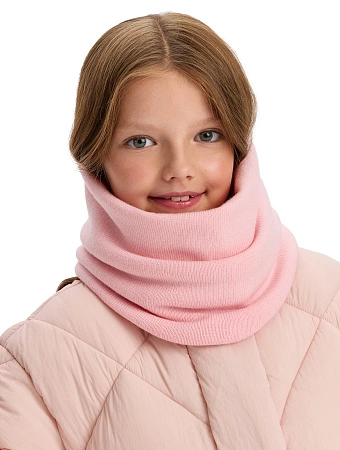 Теплый снуд из шерсти мериносов, цвет розовый, фото 1