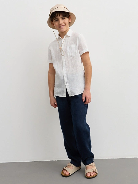 Брюки для мальчика серии LINEN, цвет темно-синий, фото 1