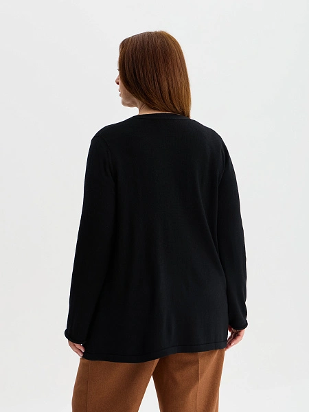 Merino Base Кардиган женский plus size, цвет черный, фото 2