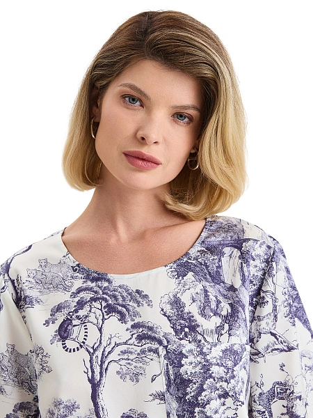Топ женский серии SILK, цвет принт светлый toile de jouy, фото 3