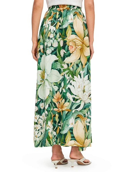 Юбка LINEN из умягченного льна, цвет принт тропический, фото 4