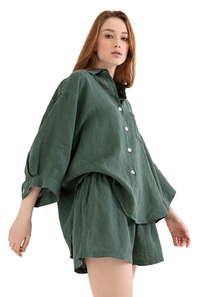Шорты женские серии LINEN, цвет олива, фото 5