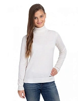 Свитер Cashmere подростковый с высоким воротом Белый