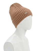 Шерстяная шапка  с отворотом Бежевый меланж