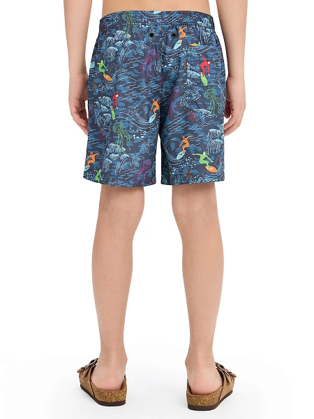 Шорты для мальчика Swimwear, цвет антрацит паттерн серферы, фото 3