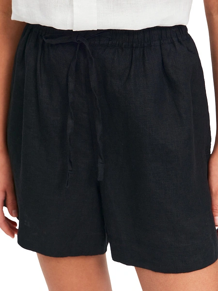 LINEN Шорты женские короткие, цвет черный, фото 3