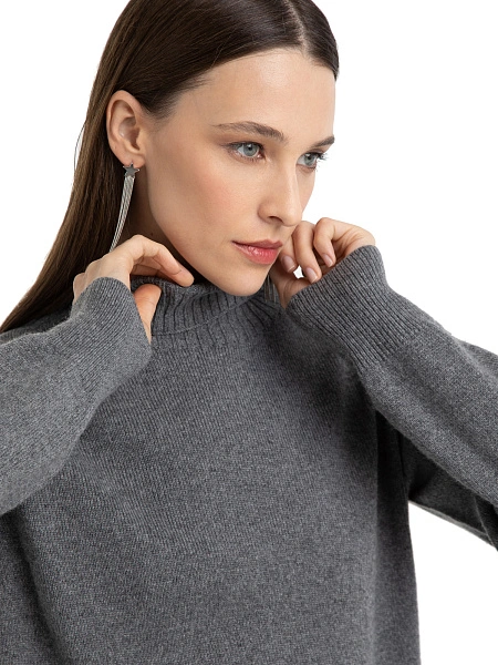 Свитер женский Cashmere&Merino blend oversize, цвет серый меланж, фото 3