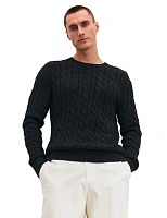 Джемпер Cotton мужской "косы" Черный