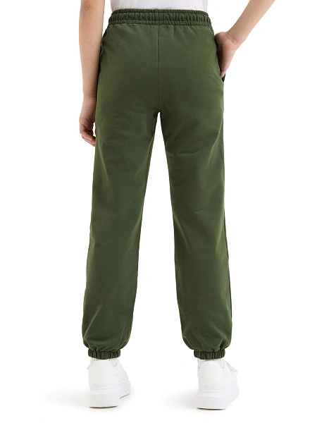 Брюки-джоггеры детские для девочек серии Cotton, цвет олива, фото 4