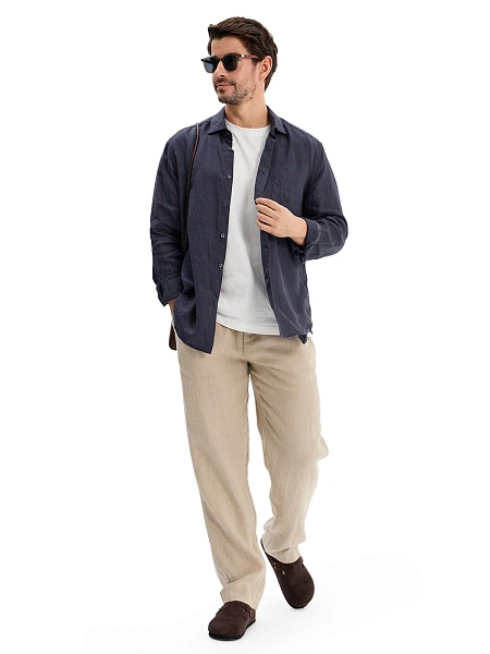 Рубашка мужская прямая, цвет графитовый, фото 5