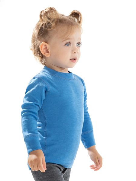 Термофутболка детская серии SOFT. Знак Woolmark, цвет голубой, фото 2