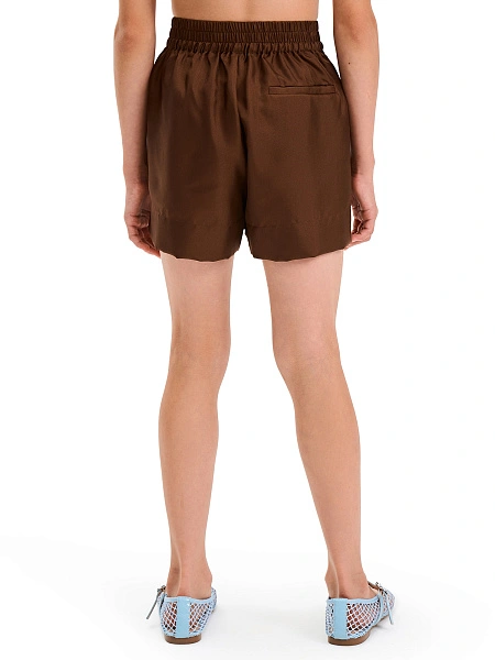 Шорты SILK для девочки с карманом, цвет шоколад, фото 3