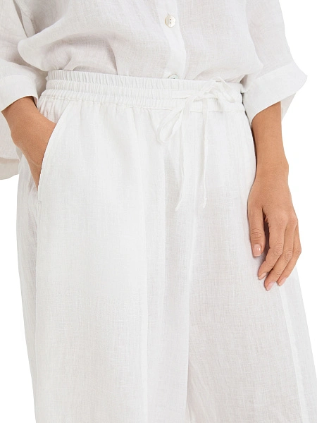 Брюки женские "baggy" серии LINEN, цвет белый, фото 4