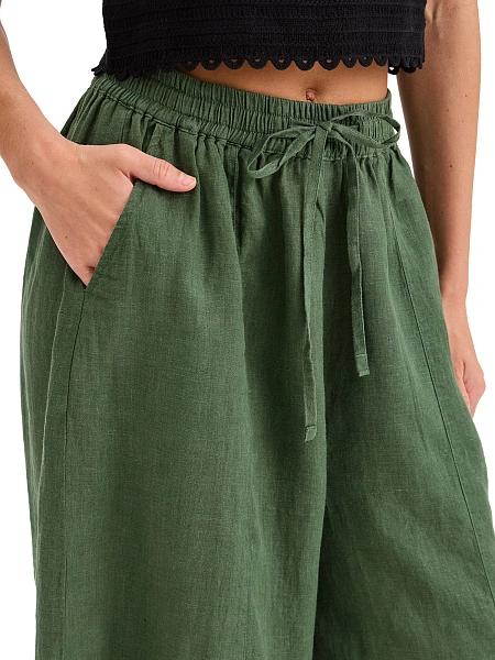 Брюки женские "baggy" серии LINEN, цвет олива, фото 4