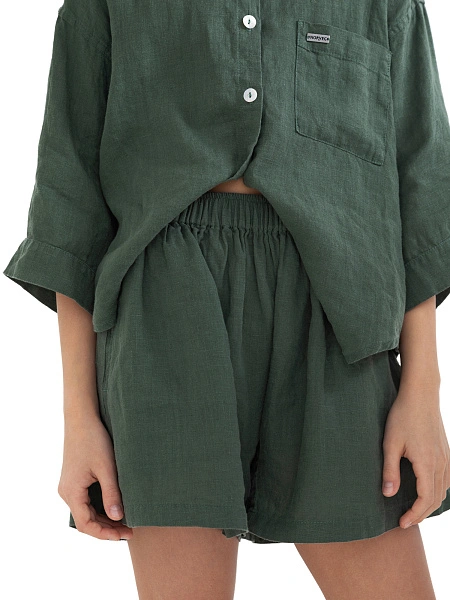 Шорты для девочек-подростков серии LINEN, цвет олива, фото 5