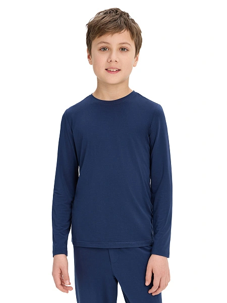 Лонгслив серии Bamboo для мальчика, цвет темно-синий, фото 1