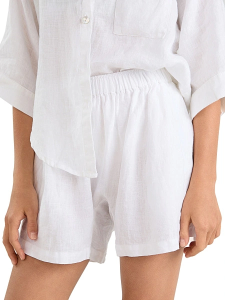 Шорты для девочек-подростков серии LINEN, цвет белый, фото 5